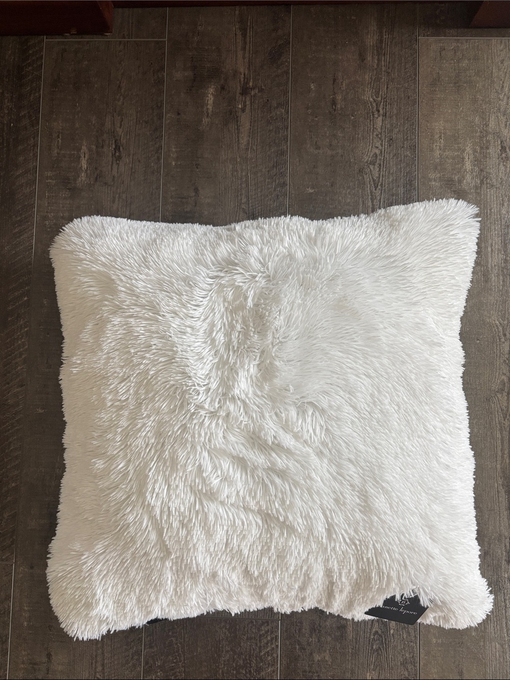 Nanette Lepore White Faux Fur Square Throw Pillow 25x25